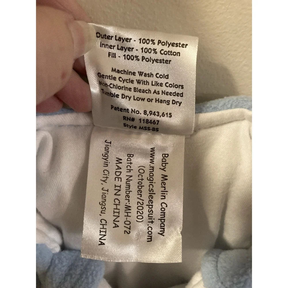 Baby Merlin's Sleepsack‎ Magic Sleepsuit Blue Size Small 3-6 Months 12-18 lbs